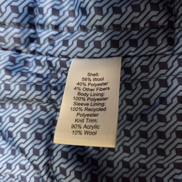 Egara Peacoat Wool Blend Men's L Quilt Lined Very Dark Navy/Black - Picture 11 of 13